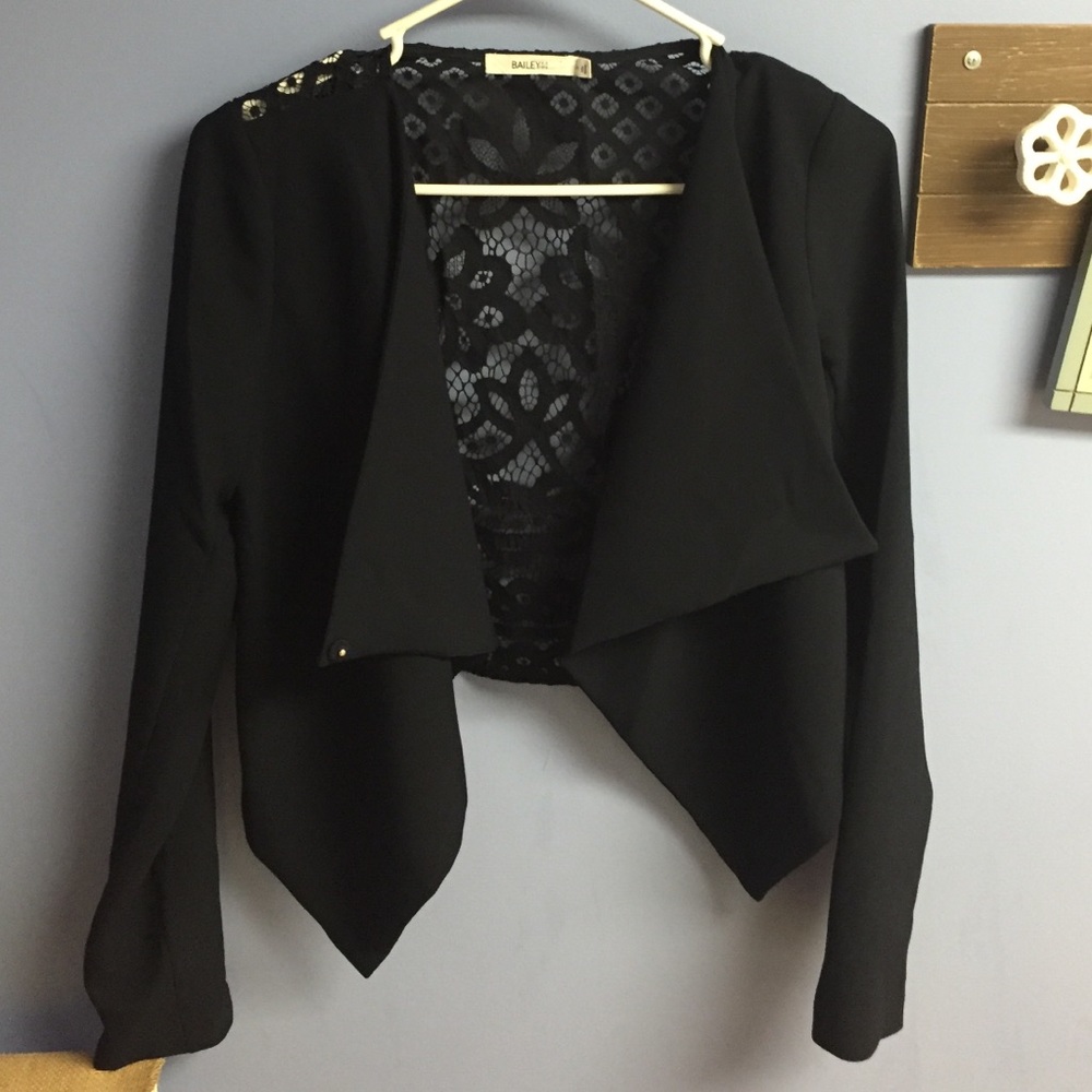 Bailey 44 Navy Blue Flower Lace Jacket